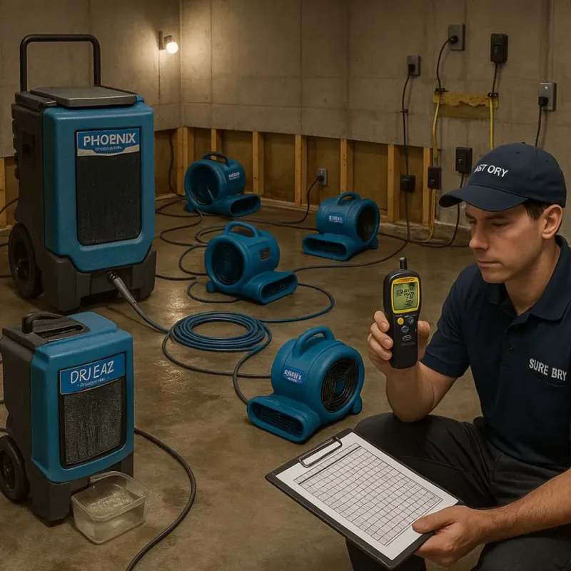 Structural Drying and Dehumidification process in Ocoee, FL